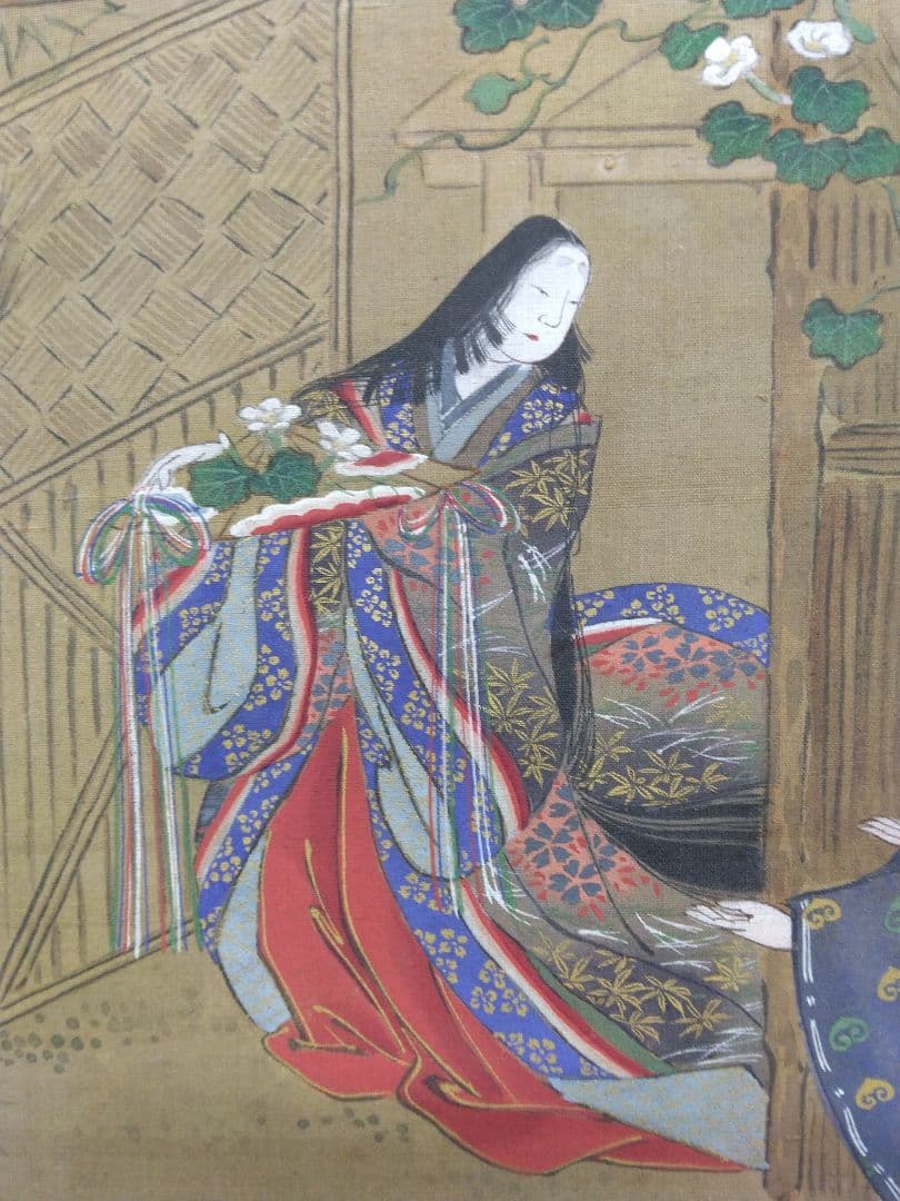 土佐光起【源氏物語】肉筆　絹本　掛軸（大和絵・土佐派）