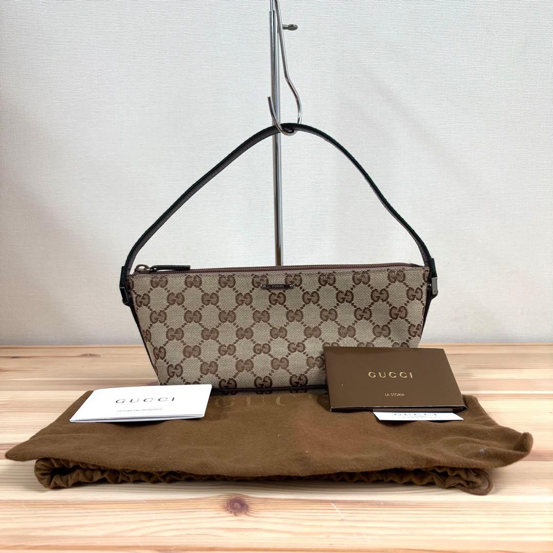 美品　GUCCI グッチ　シェリーライン　GG柄　アクセサリーポーチ　バッグ