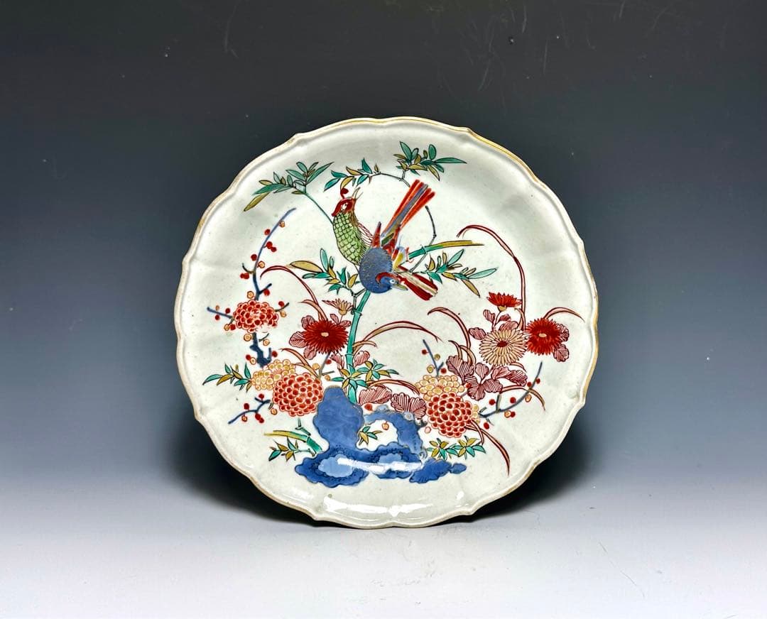 「柿右衛門」花鳥文輪花皿