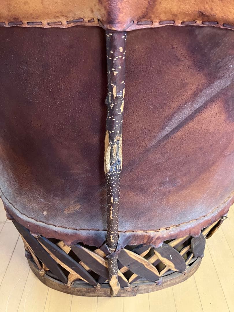 メキシコ　民芸　エキパルチェア　革