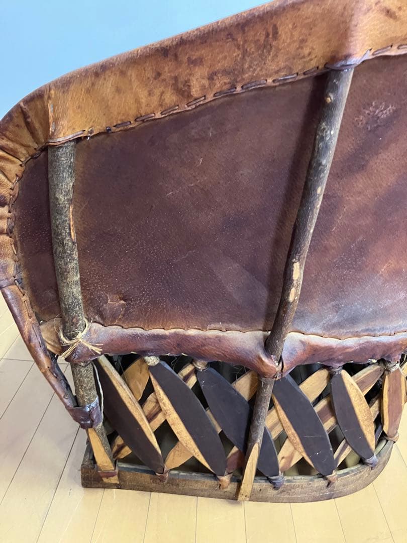 メキシコ　民芸　エキパルチェア　革