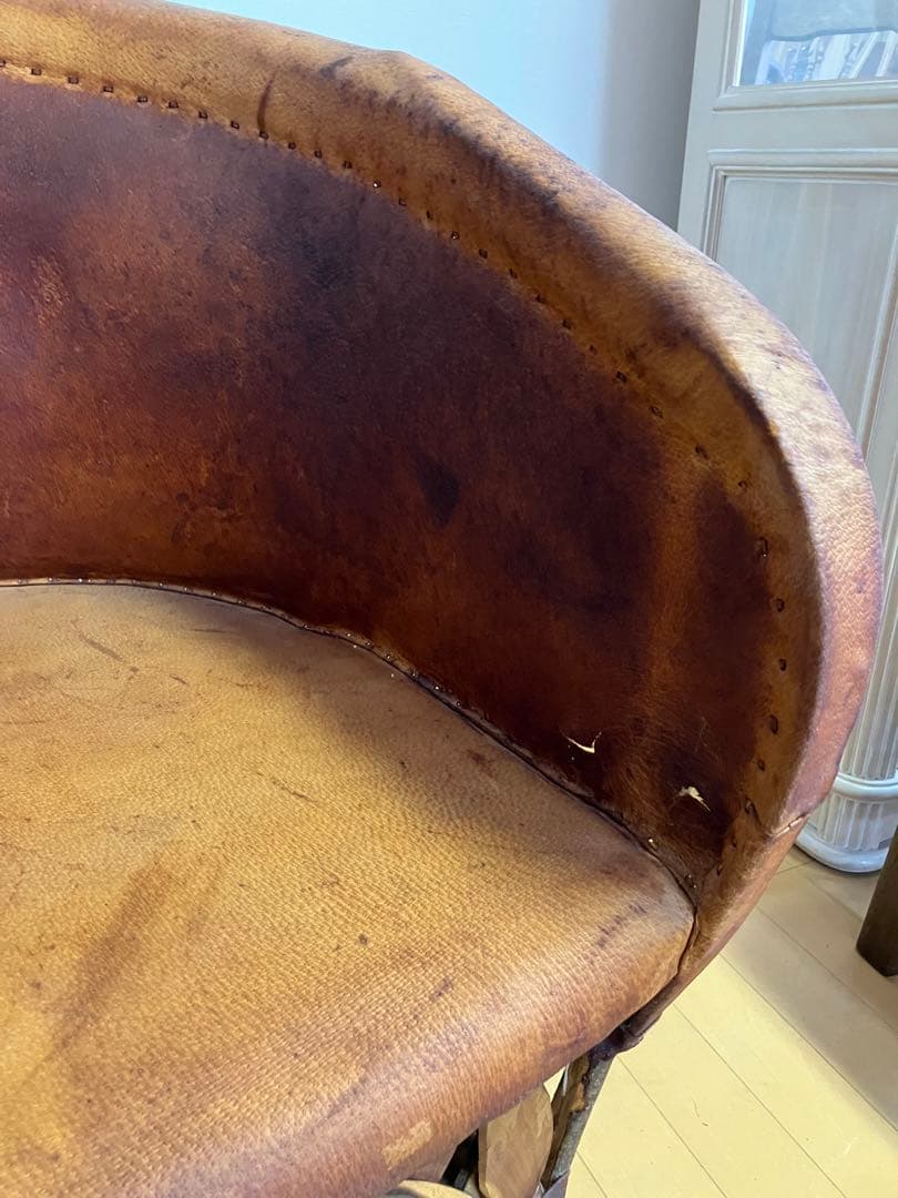 メキシコ　民芸　エキパルチェア　革