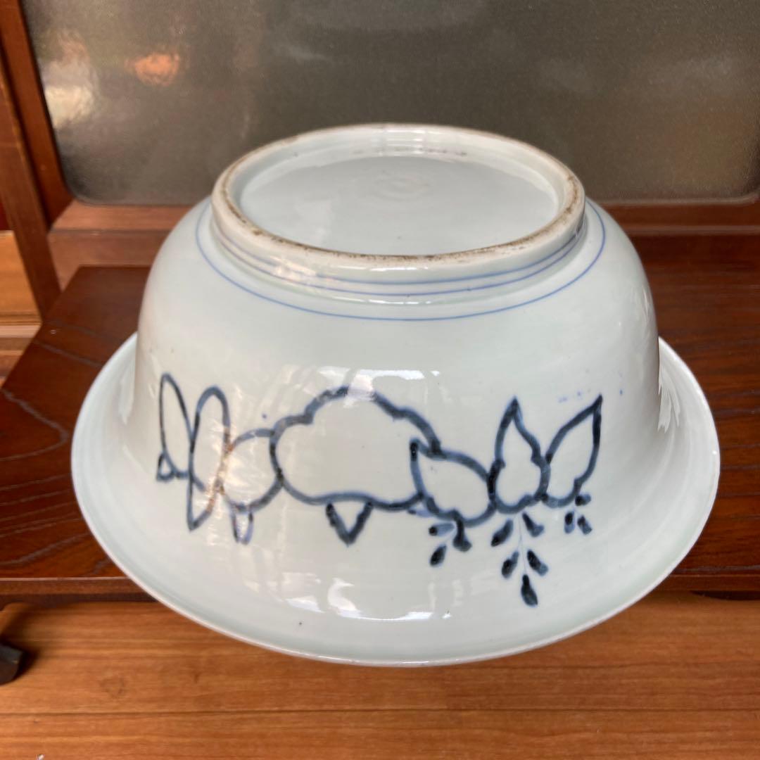 古伊万里染付果実の図特大深鉢