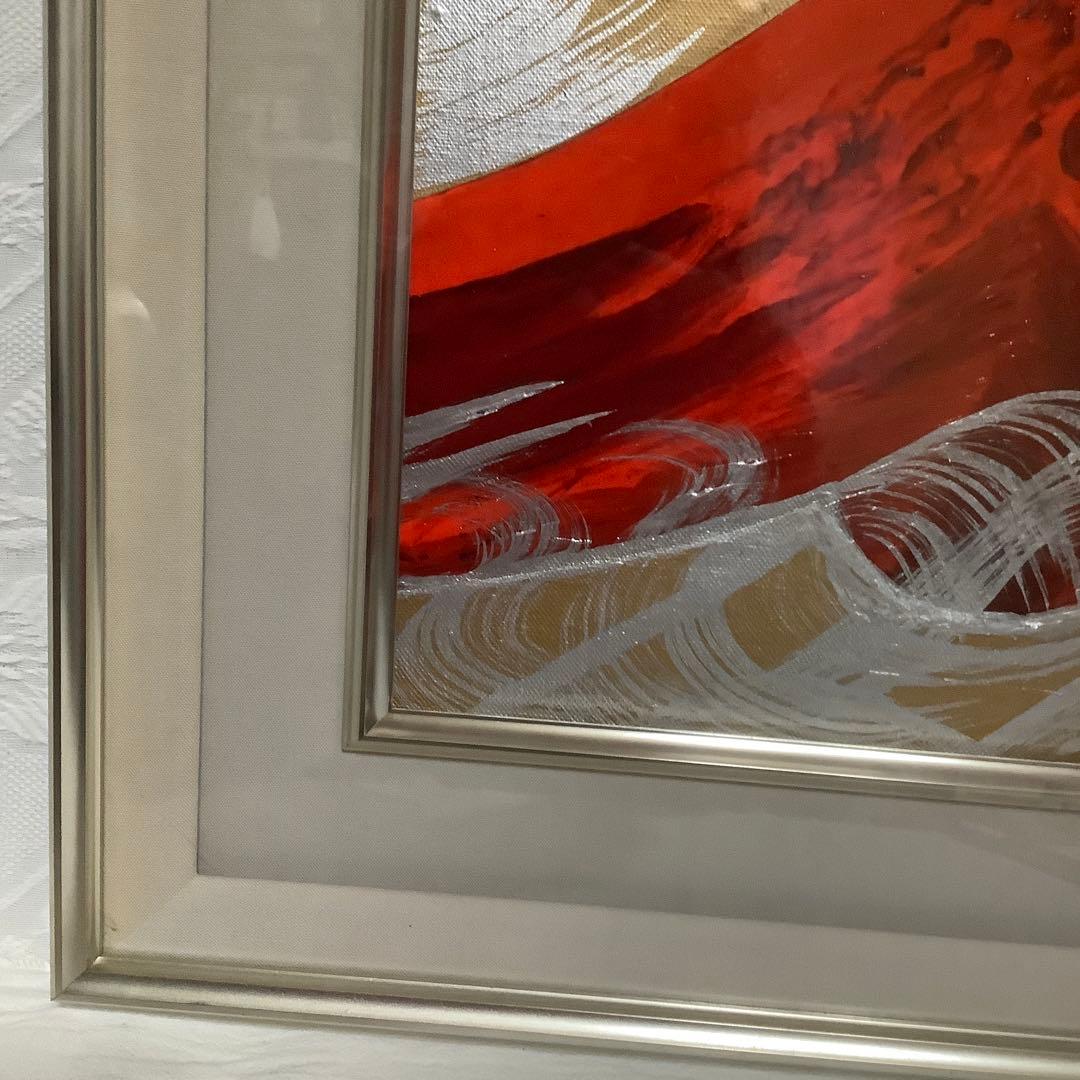 Rさん専用　【真作】　田村隆枝　油彩　6号　赤富士 日輝美術功労賞グランプリ金賞