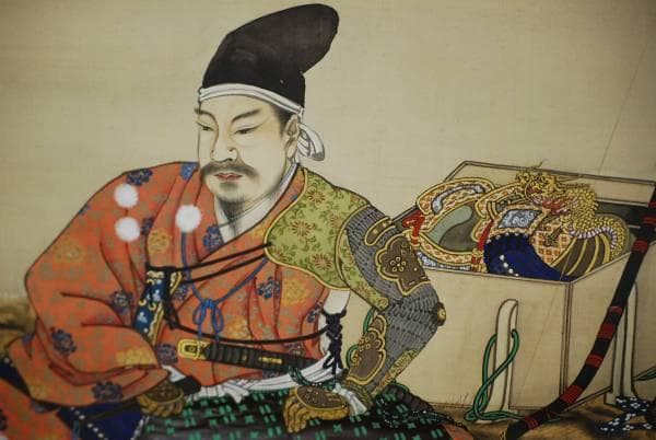 真作/望月玉泉/八幡太郎源義家図/絹表装/布袋屋掛軸HC-690