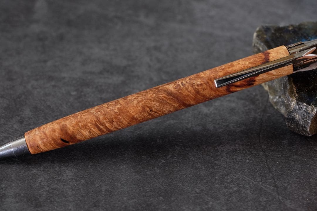 PG5木軸カスタム0223　高村杢工房 製図用シャープペンシル 花梨瘤紅白