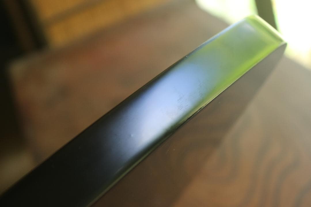 極小保管傷のみ！シンプルデザインに上質黒漆の美しい隅丸四方膳（検輪島塗お膳お盆