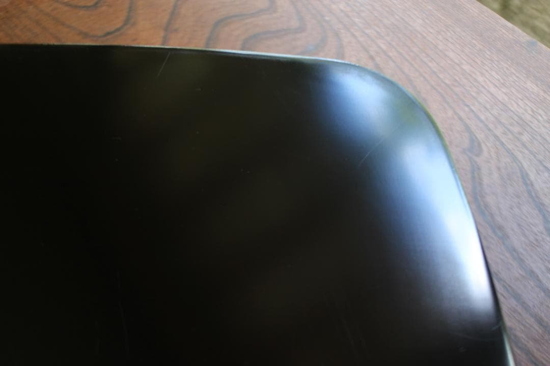 極小保管傷のみ！シンプルデザインに上質黒漆の美しい隅丸四方膳（検輪島塗お膳お盆