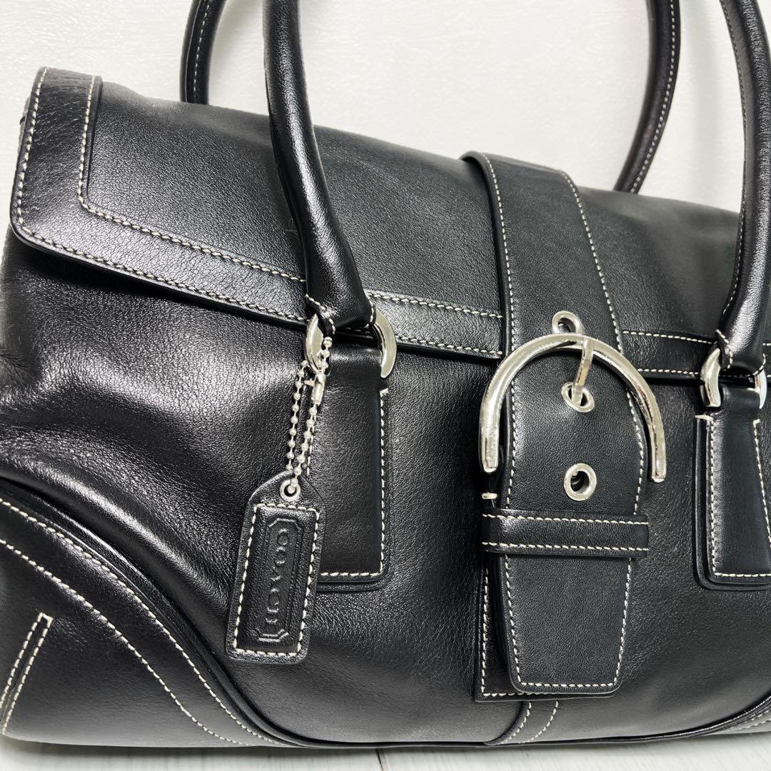 COACH ハンドバッグ　ステッチ ベルト ソーホー レザー 金具 肩掛け