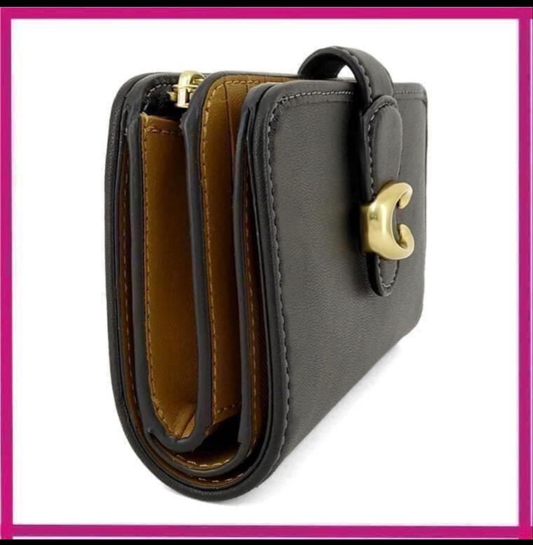 初売りcoachコーチ高級スムースレザータビー二つ折り財布