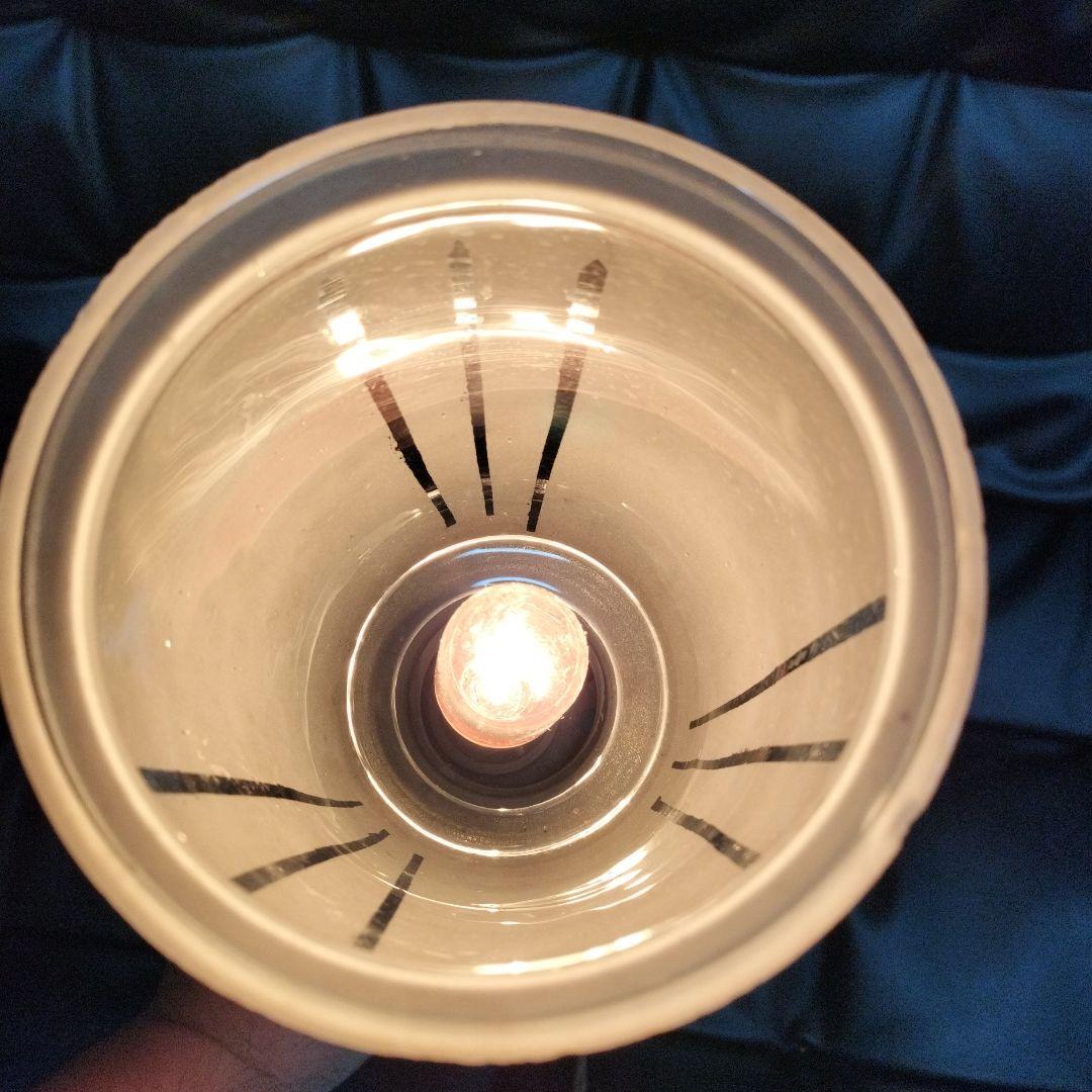 アンティーク 電気ランプ 上海 手描 ガラス 骨董 古美術 中国