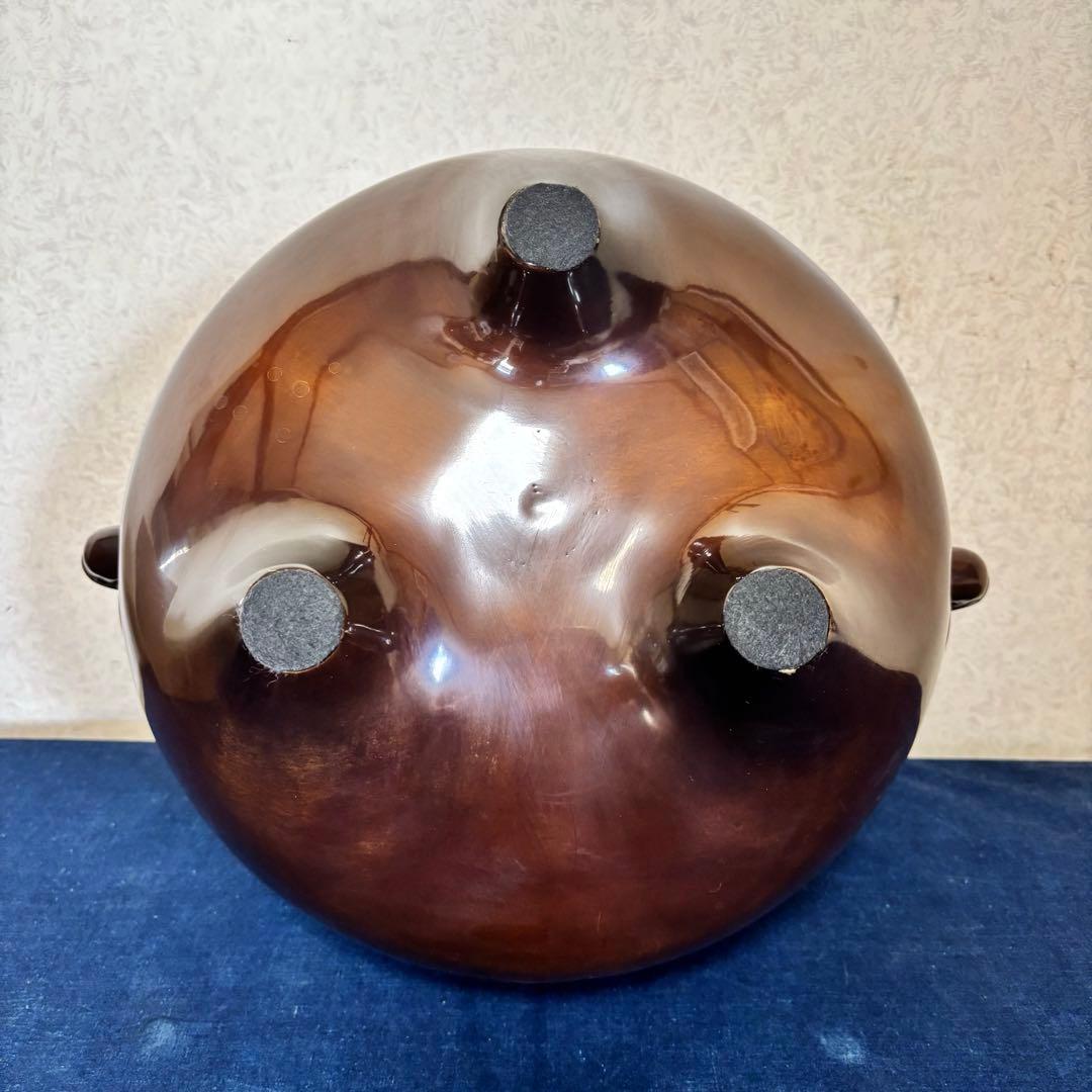 人間国宝敬典造 風炉 炉釜 電熱器 唐銅鬼面風炉釜 野々田電熱器 敷板 茶道具