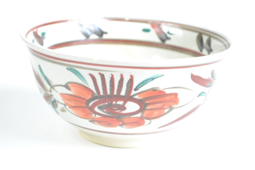 茶道具　赤絵福之字菓子器　真葛　香斎造