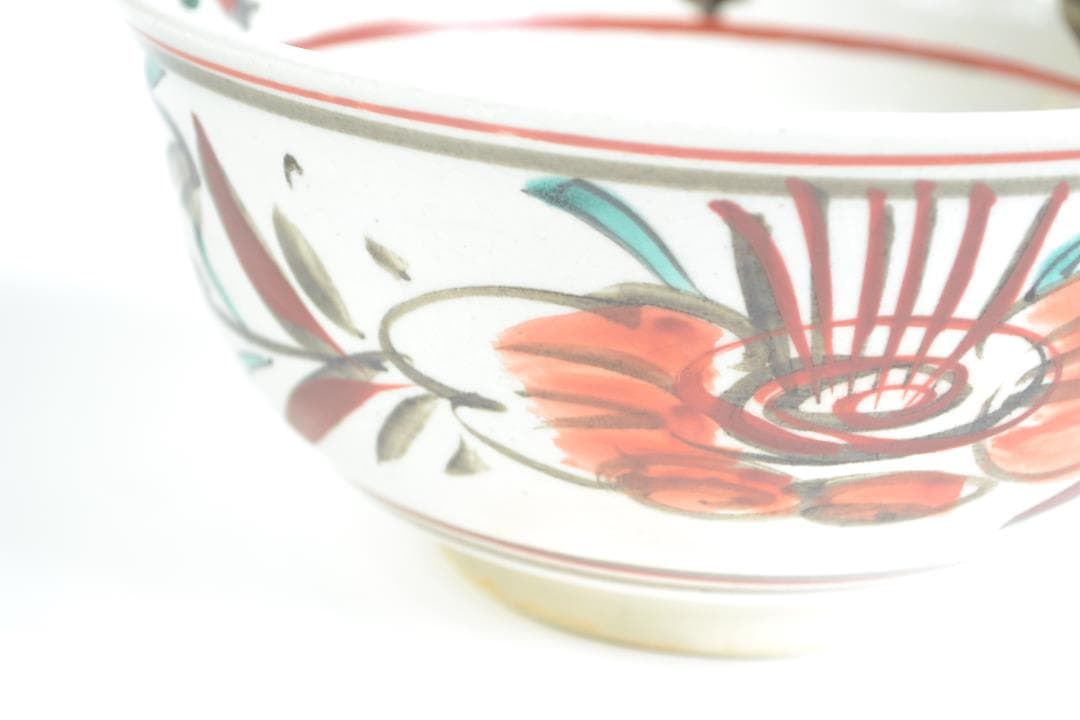 茶道具　赤絵福之字菓子器　真葛　香斎造