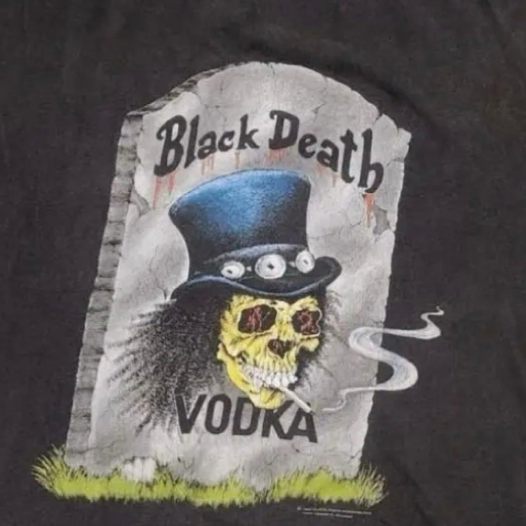 90's 良フェード　black death vodka vintage tee