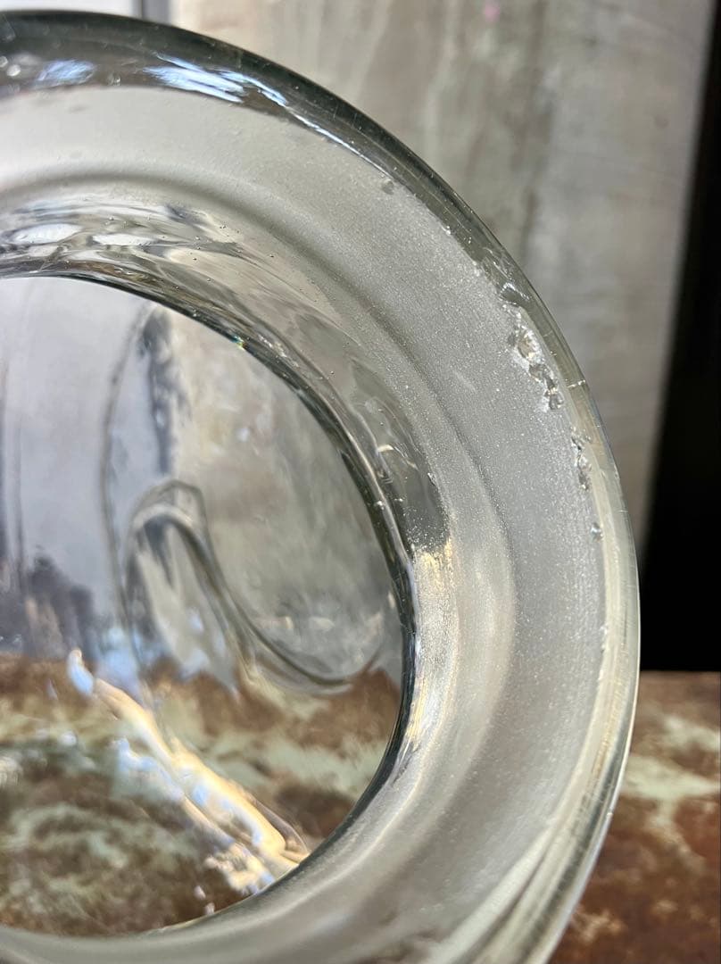 レトロ　猫ビン　でんでん太鼓　飴屋瓶　菓子瓶　アンティーク　ガラス　ガラス蓋付き