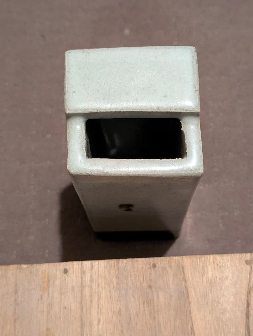 益子焼 柿釉花入 作家不明