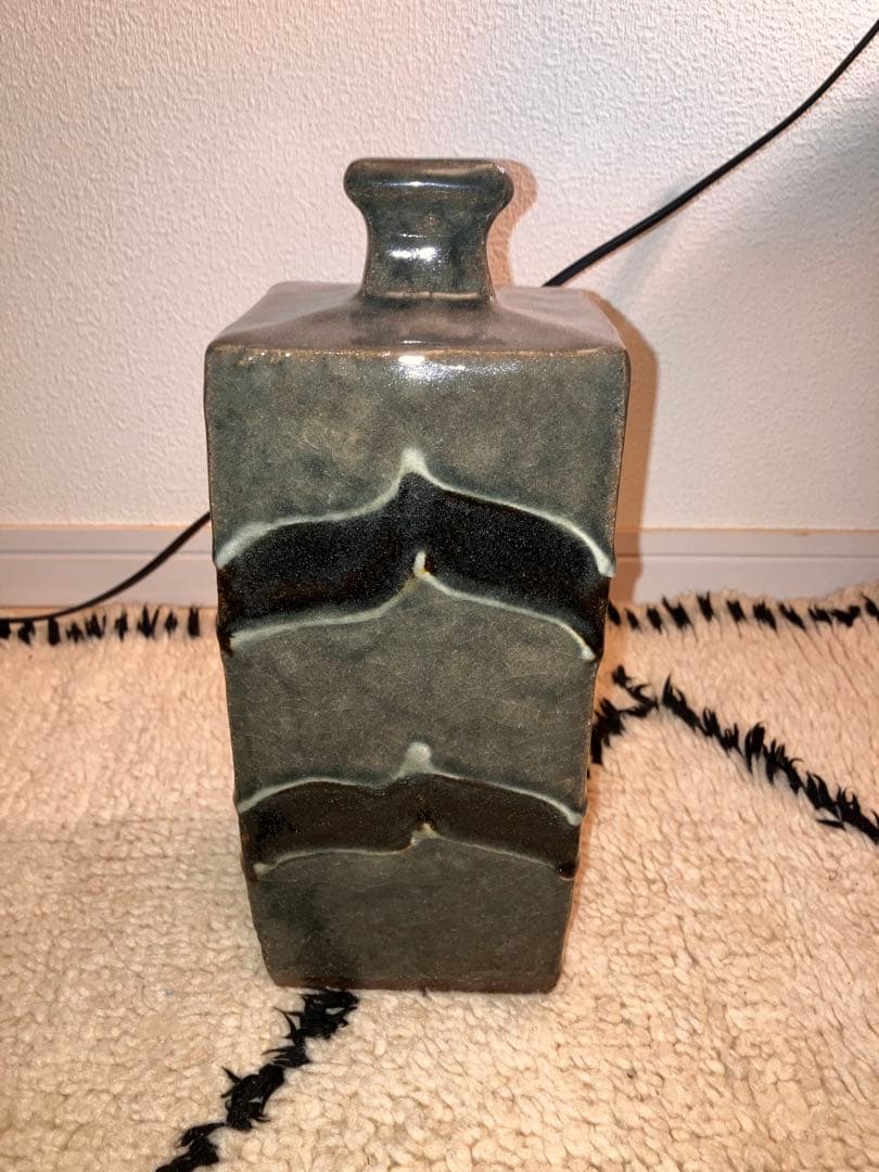 武内晴二郎　花瓶　呉須釉　河井寛次郎　森山窯　民藝　沖塩明樹