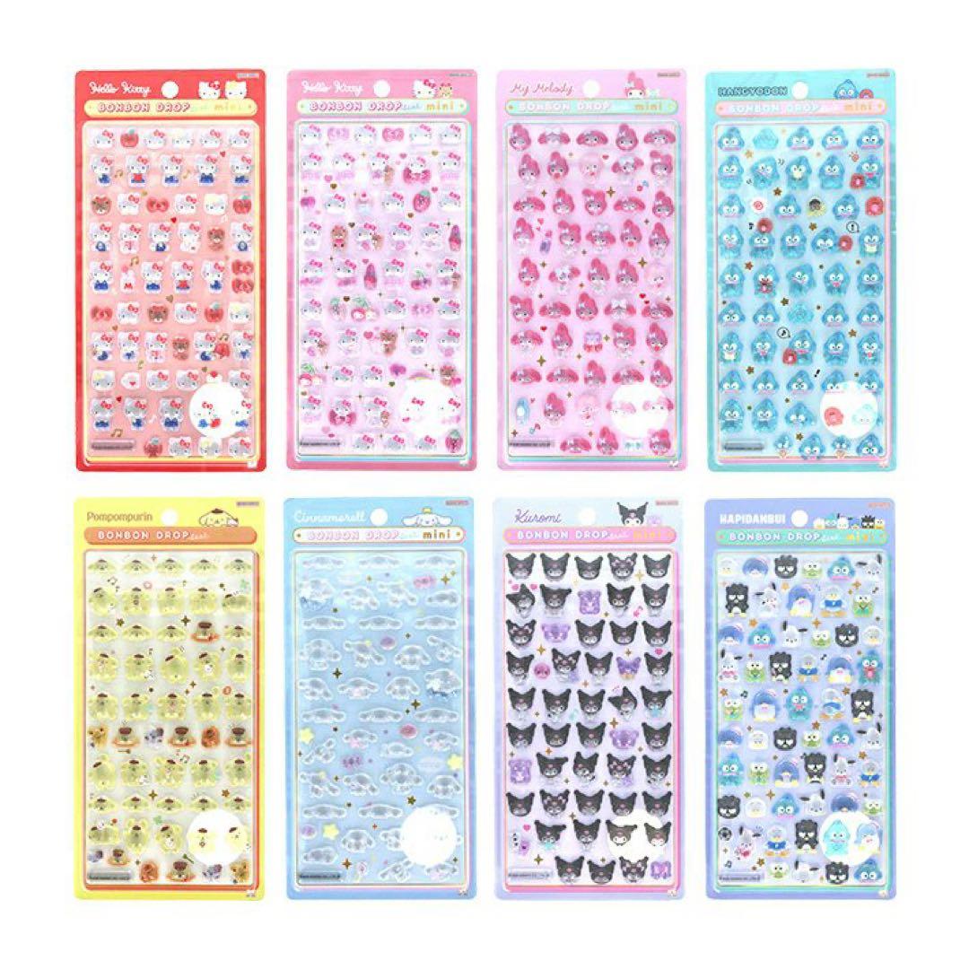 【正規品】サンリオ　ボンボンドロップシール　ミニ　8種セット