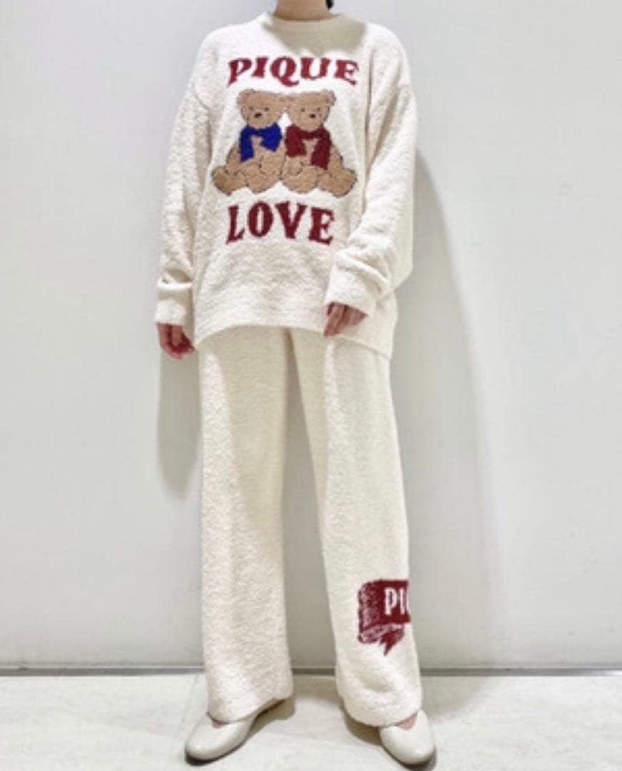 新品ジェラートピケ　ホリデーベア　ジャガードプルオーバー&ロングパンツ