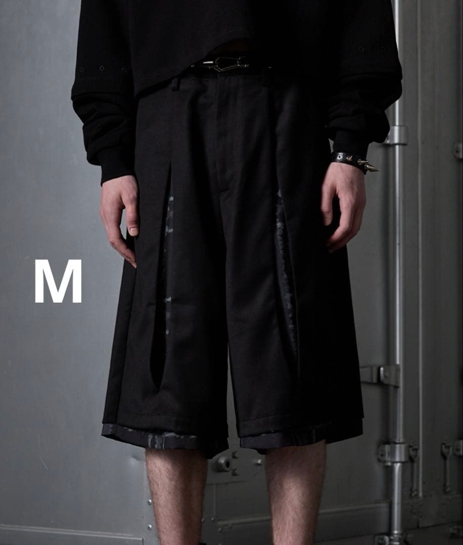 GRANCY レイヤードデザインハーフスラックス