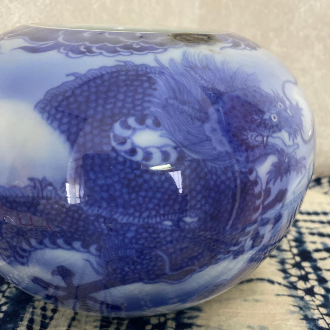 真葛香山　染付龍花瓶