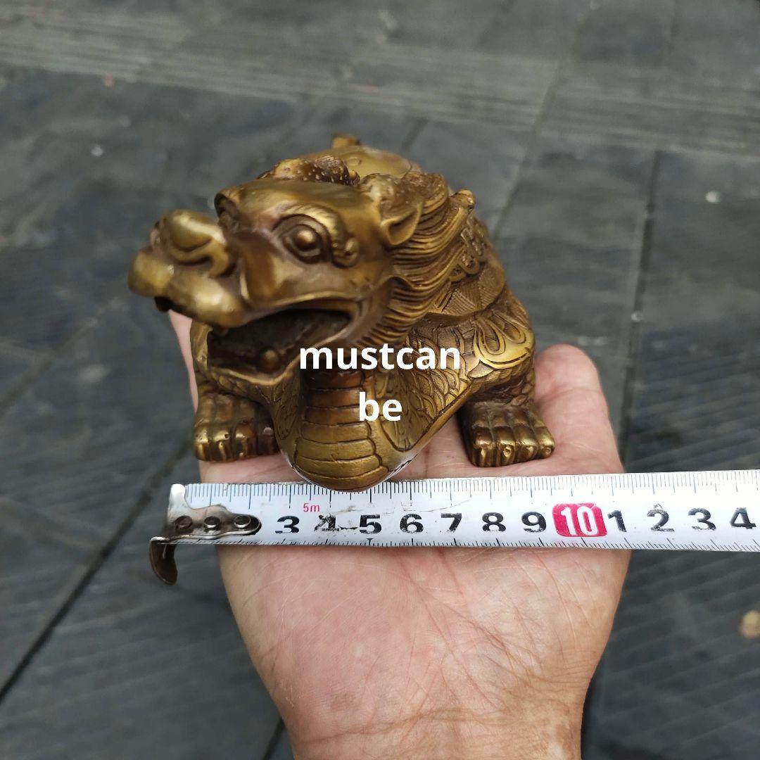 銅製 龍頭亀 八卦銅亀 応接間 書斎 茶室 執務室 開運 風水 辟邪 工芸品置物