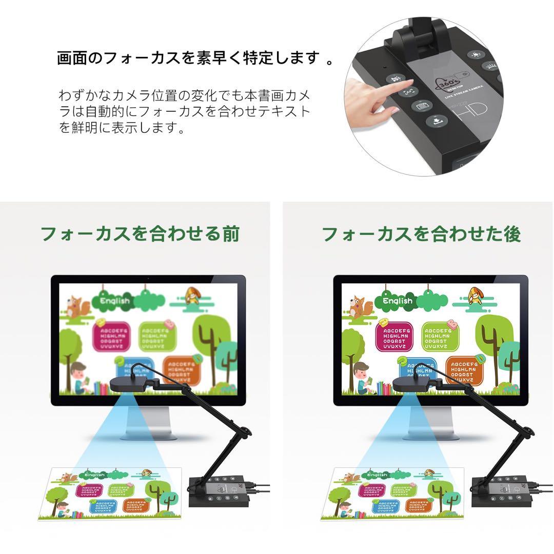 書画カメラ 4K 1500万画素 webカメラ ズーム機能 オートフォーカス