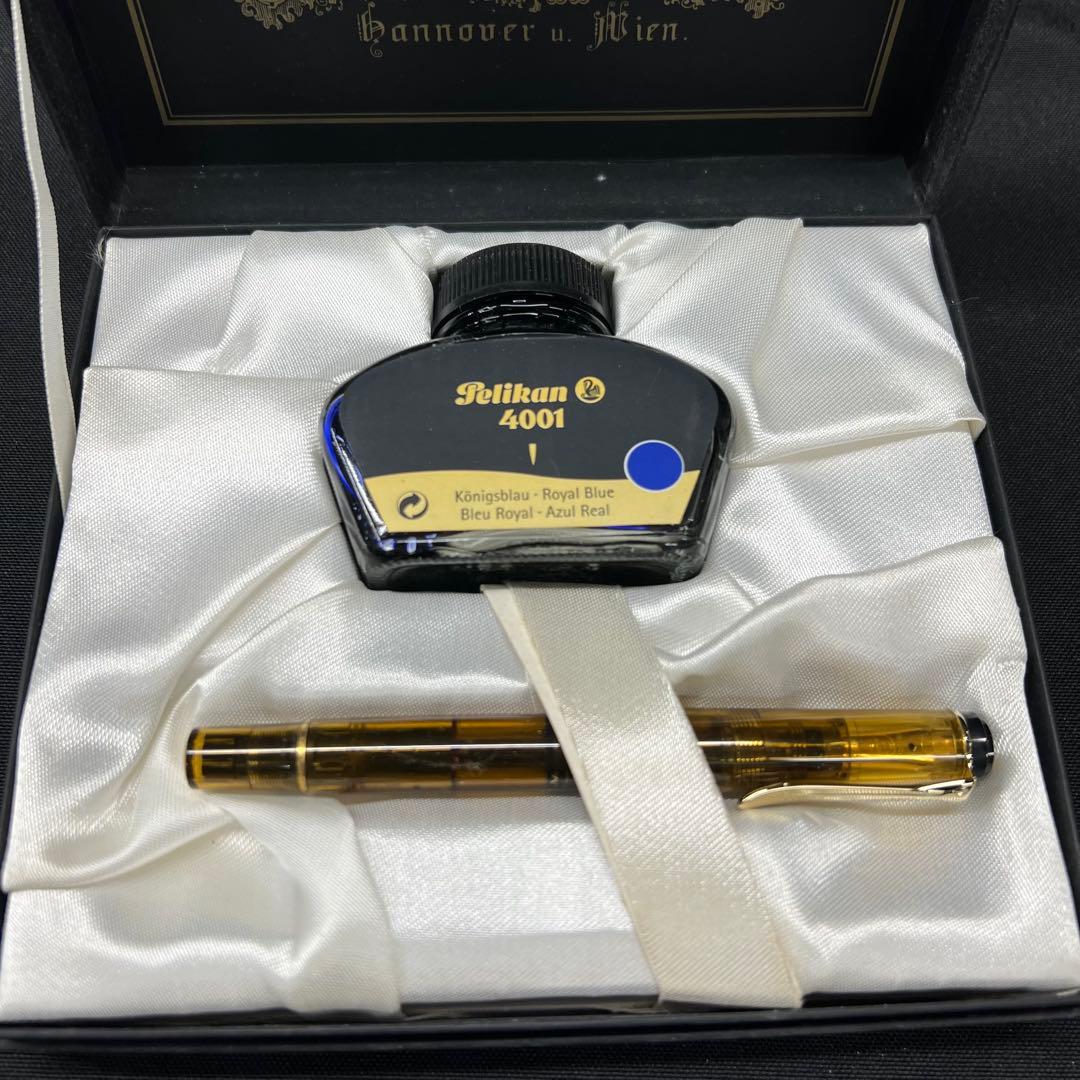 B2【used】ペリカン　万年筆　GV300 アンバー　インクセット