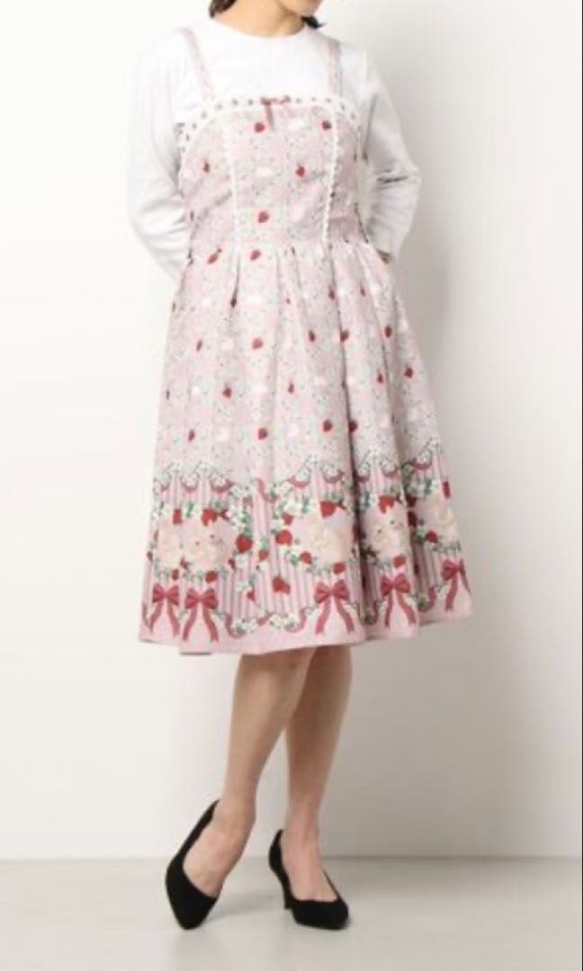 axes femme kawaii ベリーフィールズ ジャンパースカート ピンク