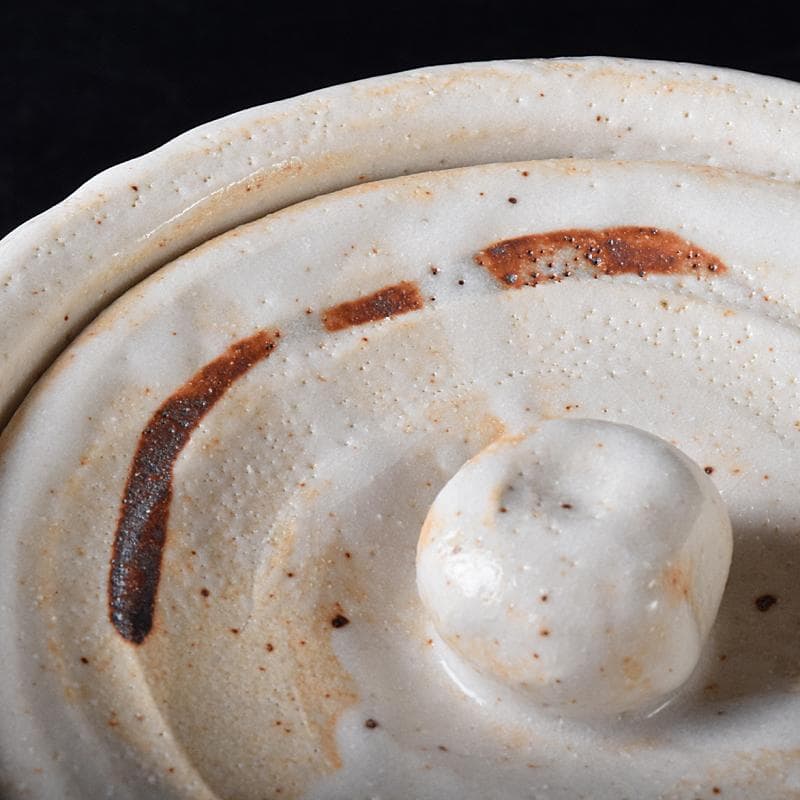 Gojyo人間国宝荒川豊蔵作　絵志野　水指　仕覆付　共箱　D　R8739B