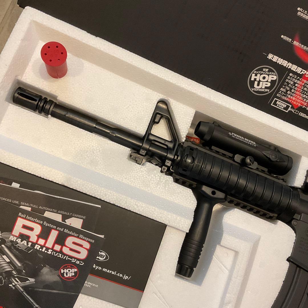美品90m/s東京マルイ純正電動ガン新型M4A1RIS本体＋マガジン良品