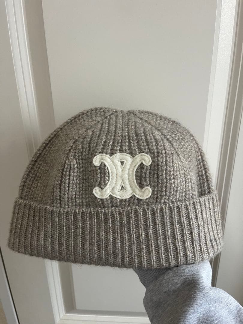 CELINE セリーヌ ニット帽 ビーニー ロゴ 正規品