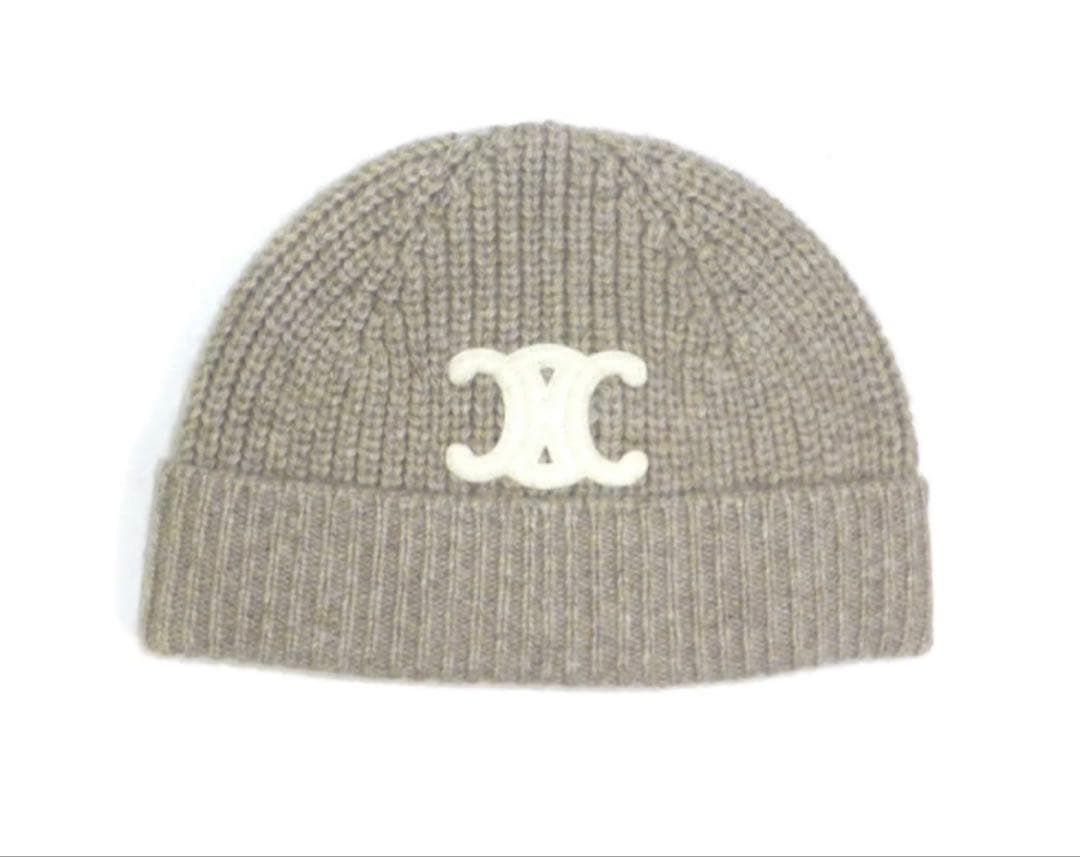 CELINE セリーヌ ニット帽 ビーニー ロゴ 正規品