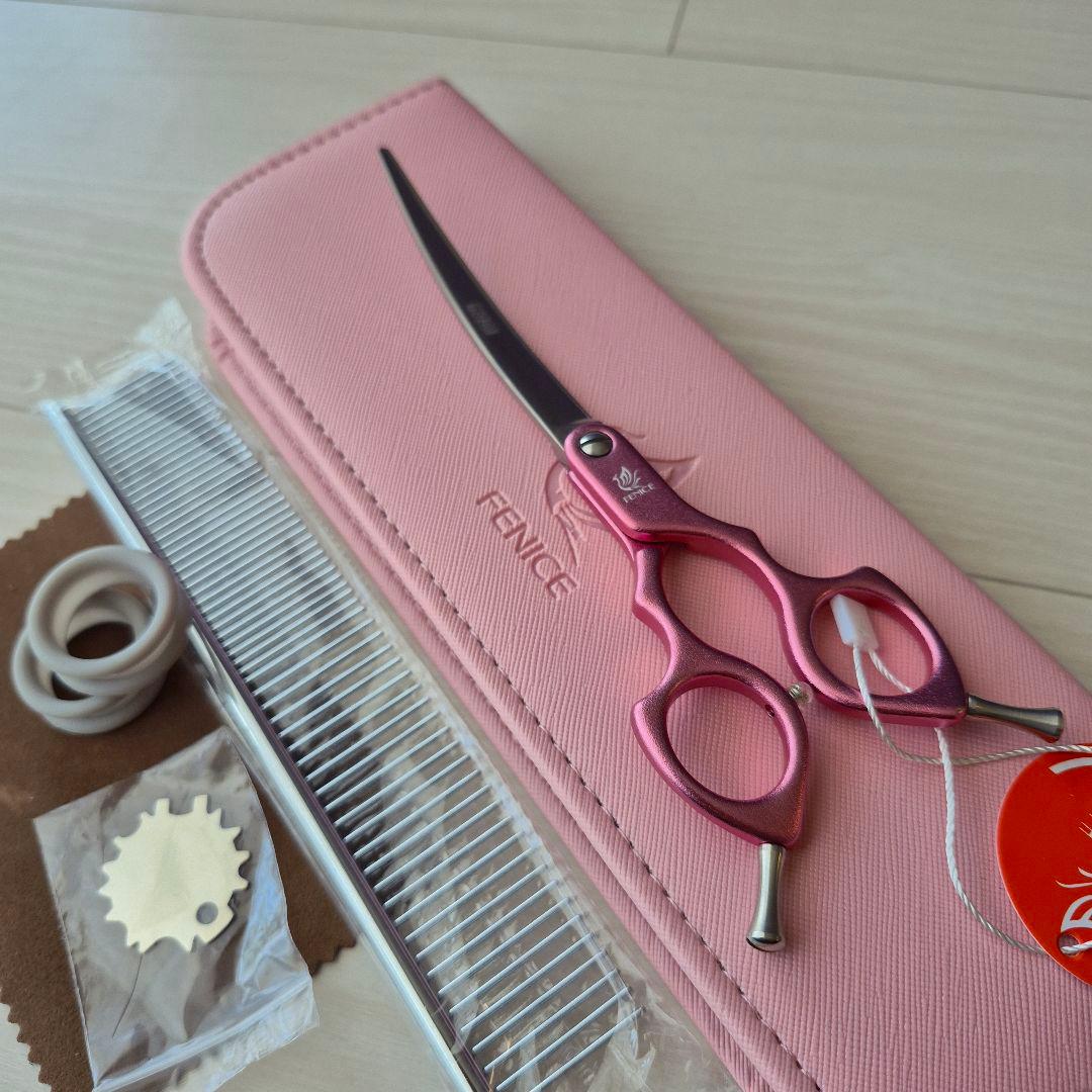 新品★フェニーチェ 6.5in★軽量アルミ カーブシザー★軽量トリミングシザー
