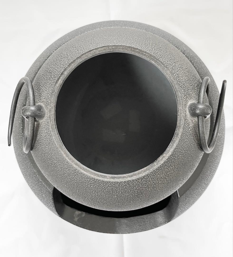 【未使用】 池永鉄工 南部鉄瓶 鋳鉄製 黒い茶釜 直火 電気火 兼用