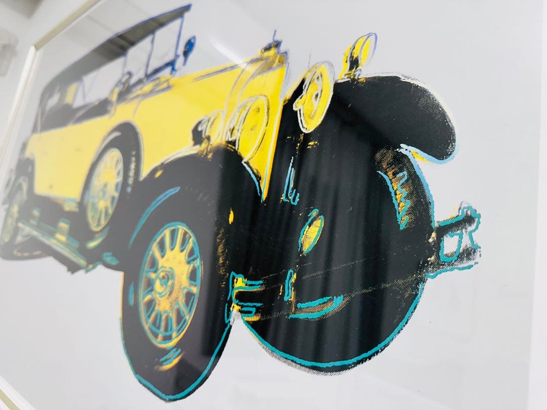 【アンディウォーホル】大型額装メルセデスアート　黄色い車