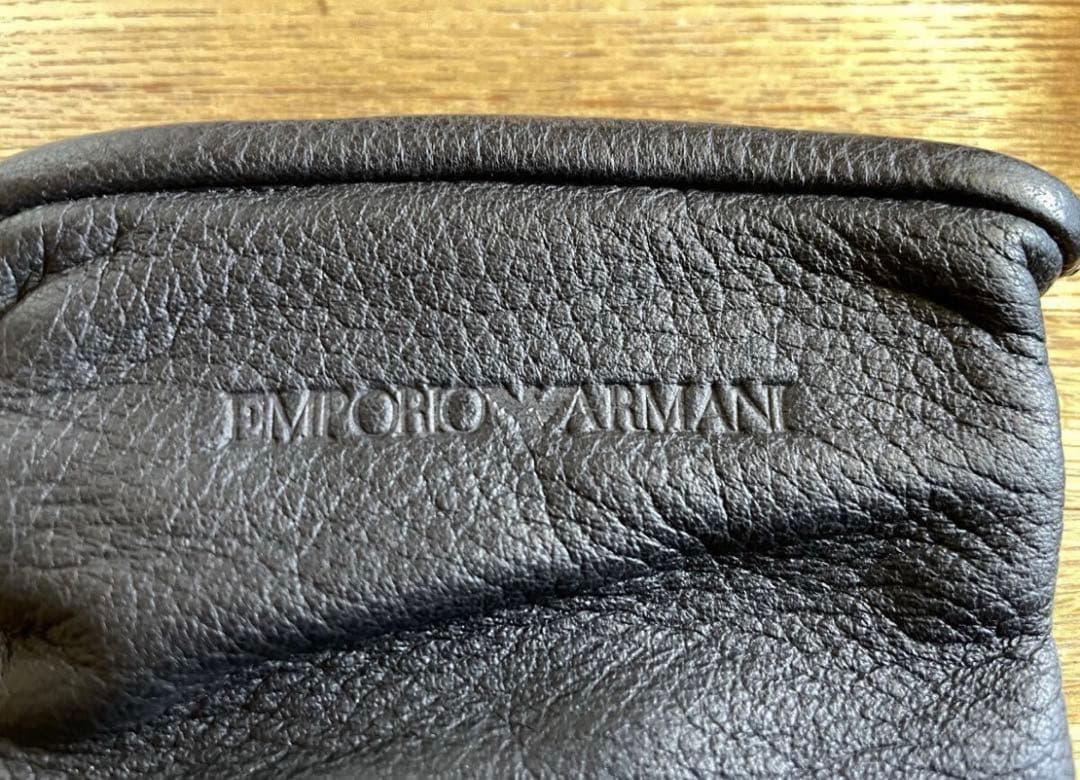 ニ*ク様 アルマーニ レザー 手袋 グローブ EMPORIO ARMANI 革手