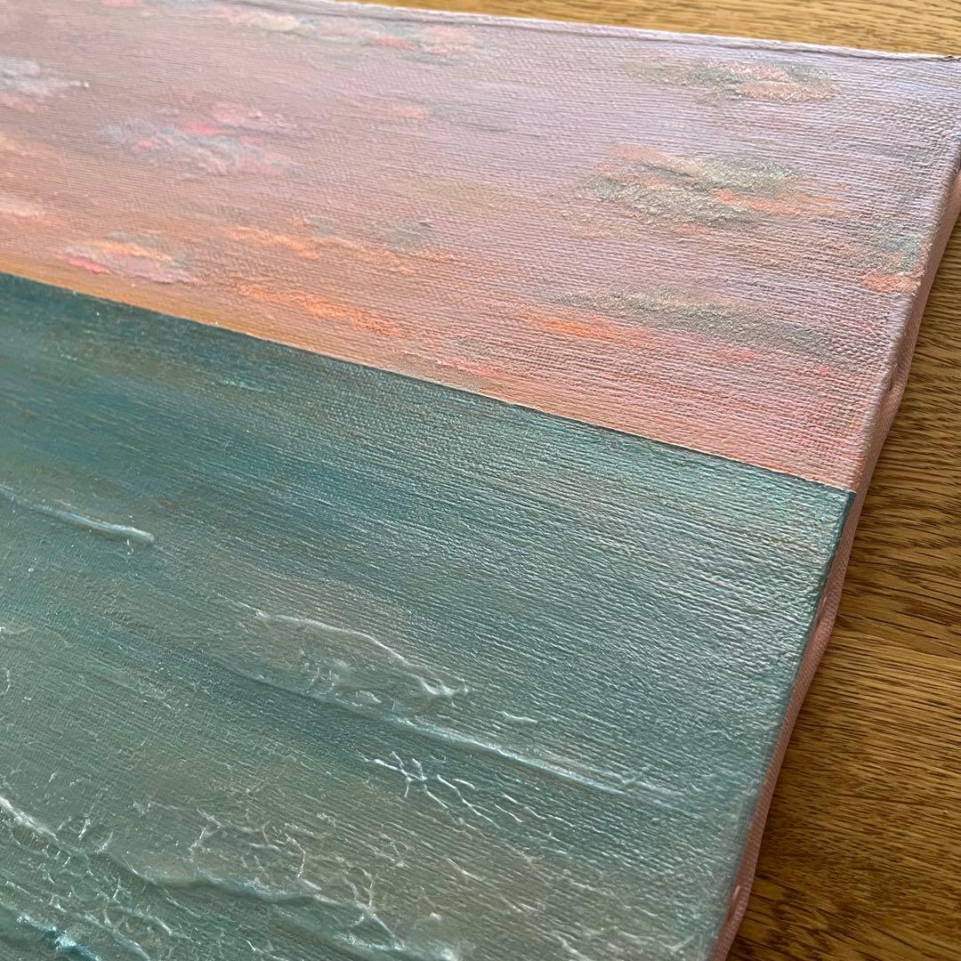 アクリル画 海と空の風景　テクスチャーアート