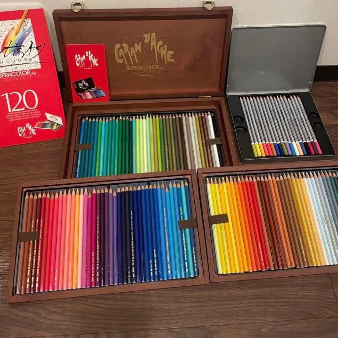 美品！カランダッシュ水溶性鉛筆120+36色セット色鉛筆漫画家画家プロ絵描き画材