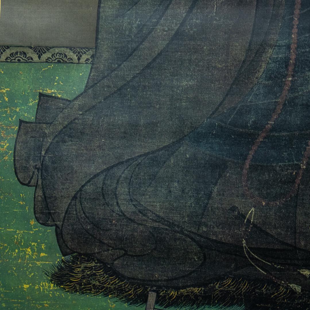 掛軸-1498　親鸞聖人像　熊皮御影　宇佐美松鶴堂　複製　総幅101センチの大幅