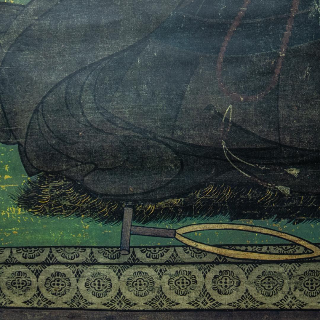 掛軸-1498　親鸞聖人像　熊皮御影　宇佐美松鶴堂　複製　総幅101センチの大幅