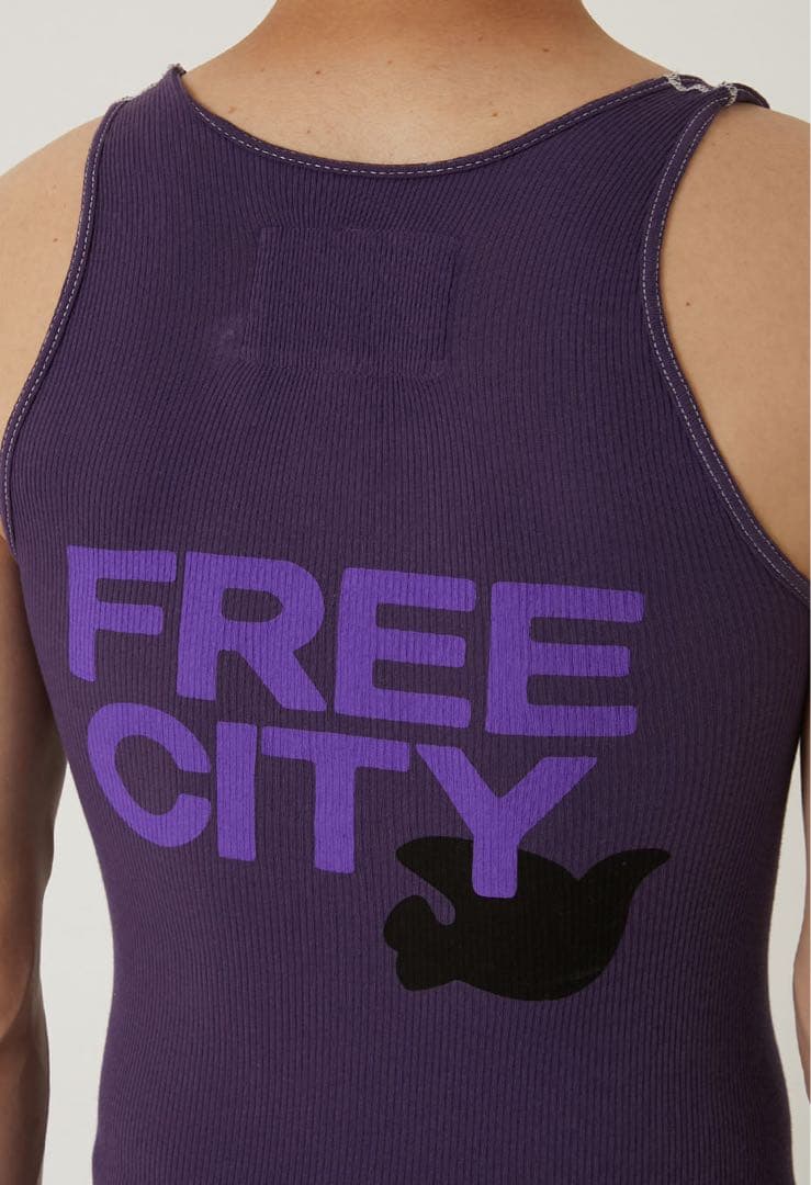 キムタク着 FREECITY タンクトップ 私物 パープル Lサイズ