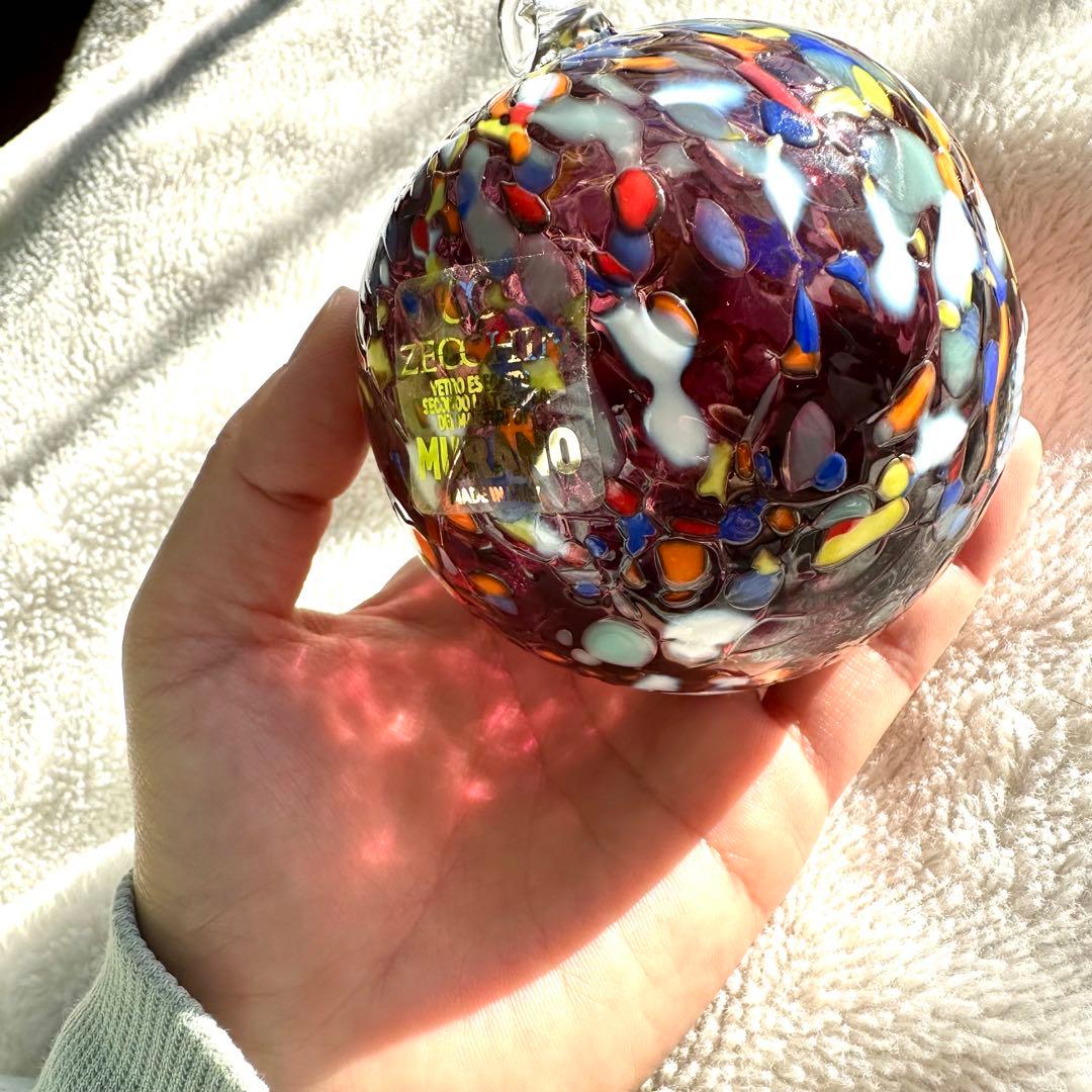 ムラノグラス　クリスマス オーナメント ボール　パープル