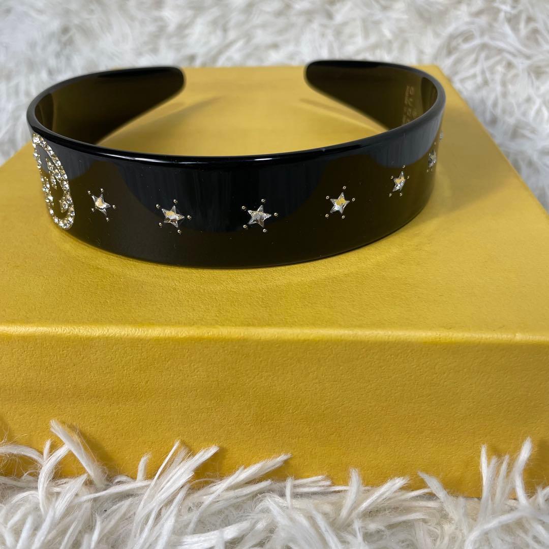 美品　GUCCI グッチ　カチューシャ　ビジュー　ブラック　黒　GG