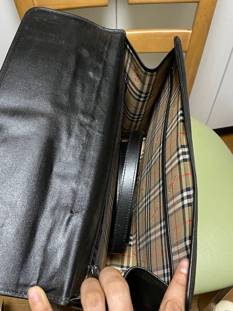 バーバリー　2way ショルダーバッグ　ビジネスバッグ　ブラック　チェック柄