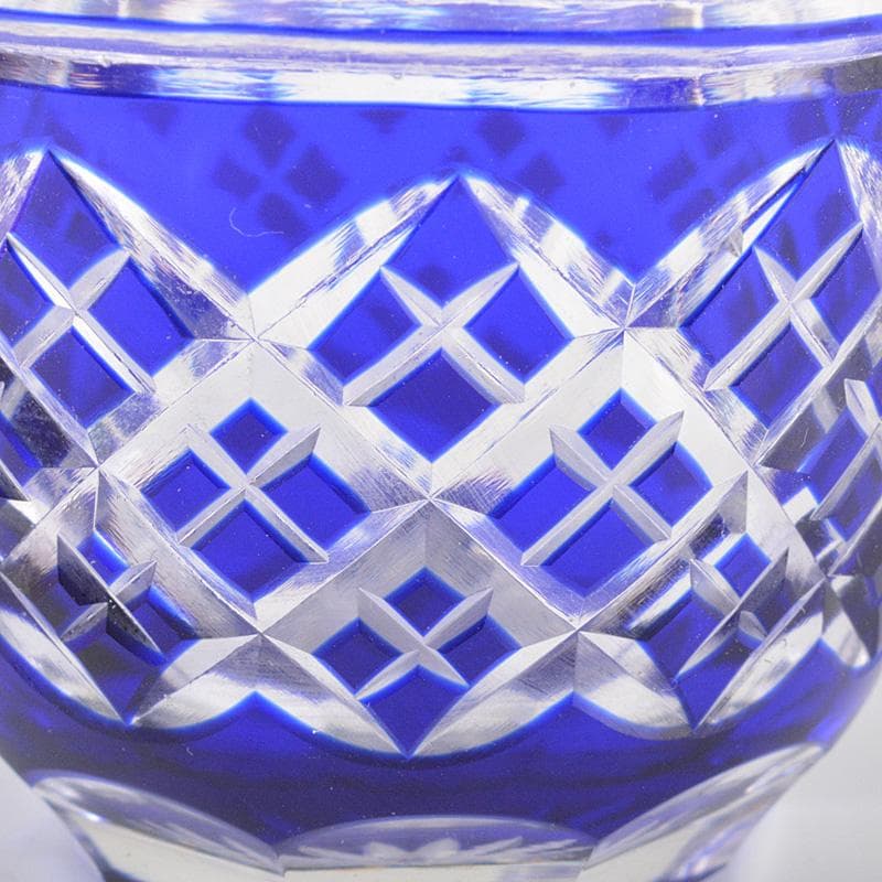 正人作　クリスタルガラス　切子　酒盃　共箱　N　6284