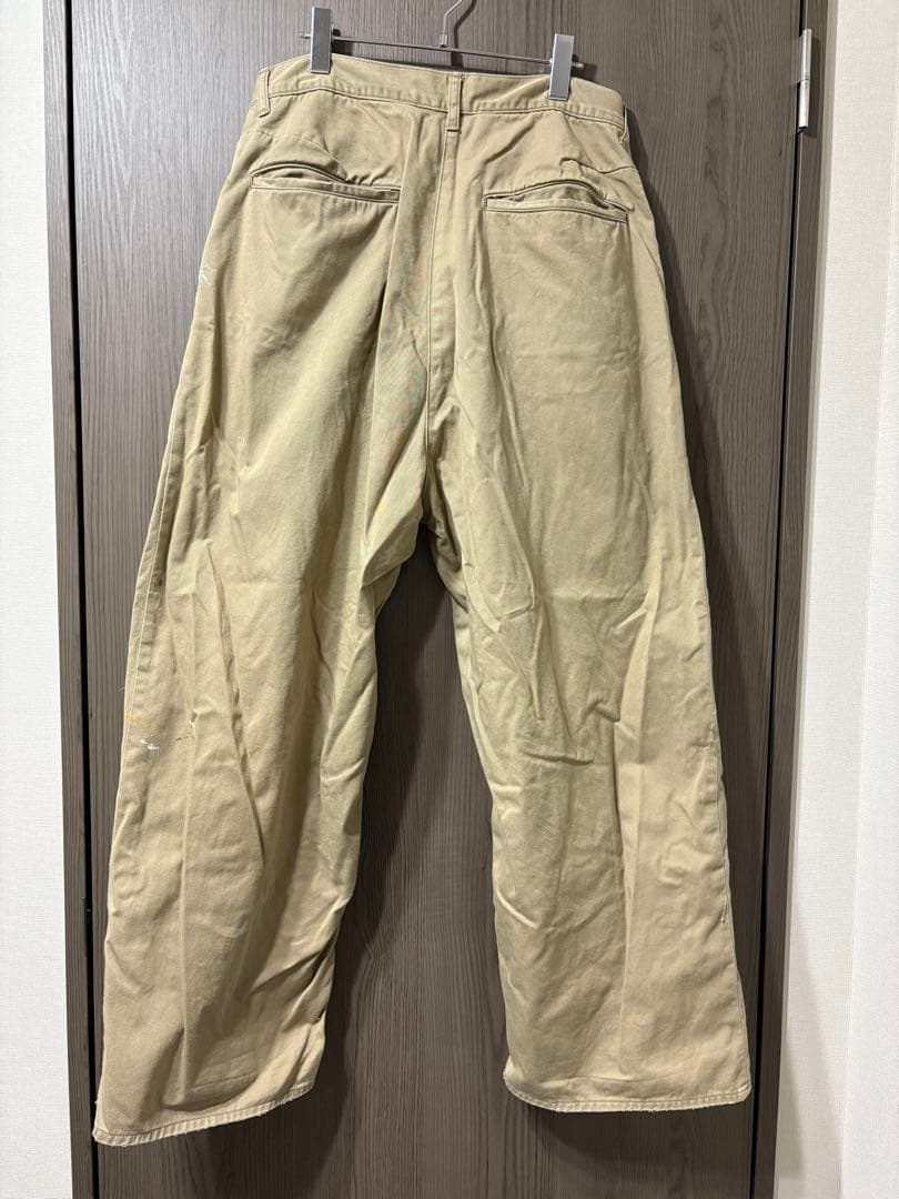 25ss アンセルム リメイク ワイド チノ パンツ 2 ペンキ ダメージ