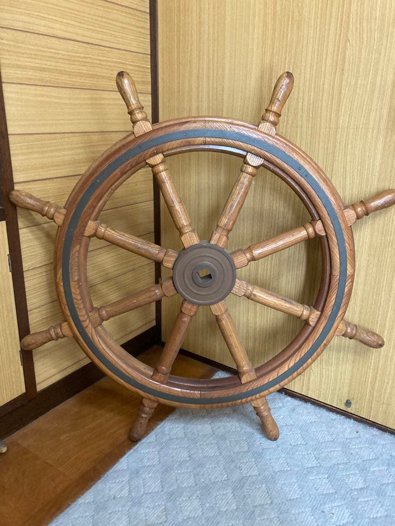 【約90cm】船舵 操舵輪 舵輪 アンティーク インテリア9/27.28発送