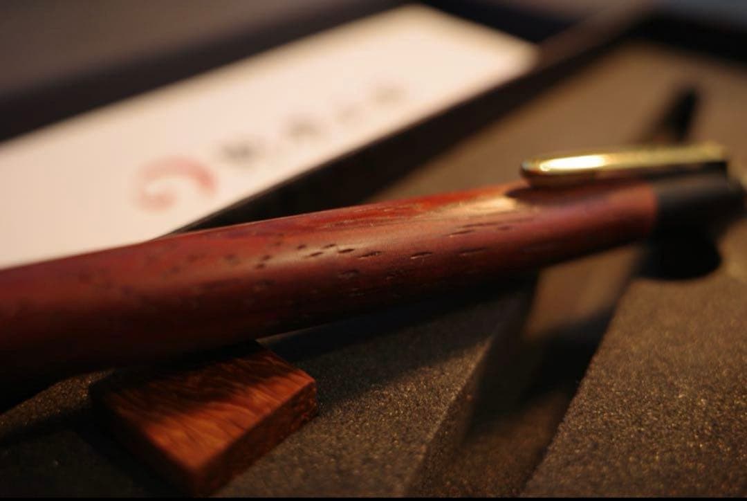 野原工芸　紅紫檀(紅シタン) シャーペン　金金具